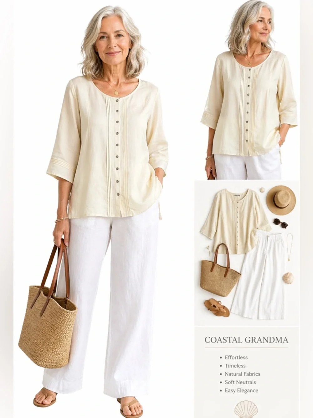 Linen Blend Linen Blend Pastel Yellow Pintuck Blouse Euro Summer Coastal 14/16